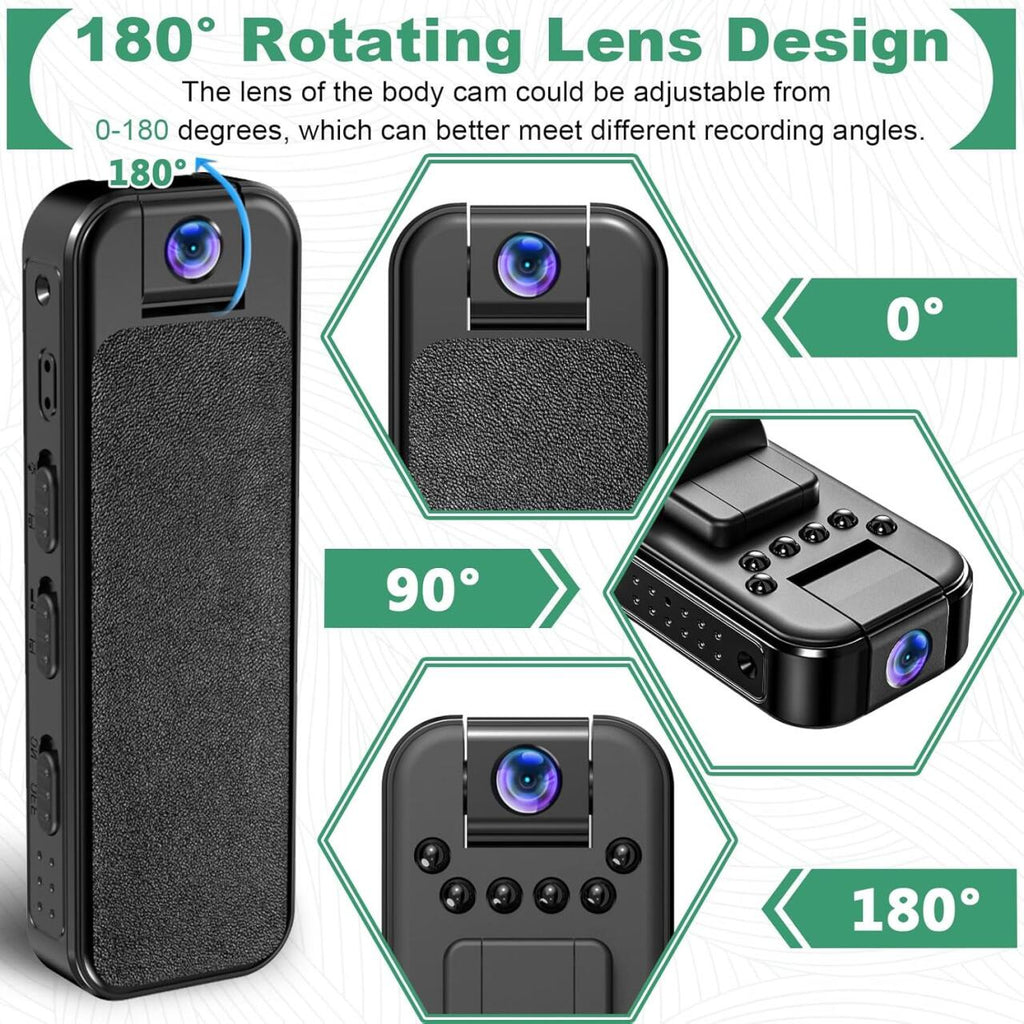 Tactical Body Camera Elite (180° Rotating Lens)